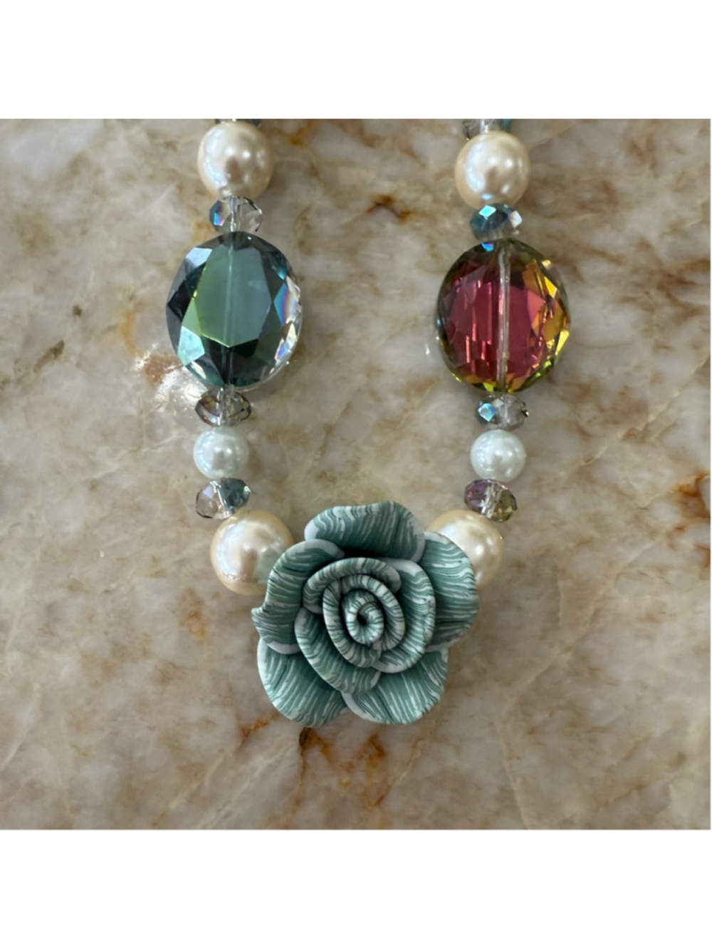 Elegant Multicolor Floral Pearl Swarovski Byzantine Aurora borealis